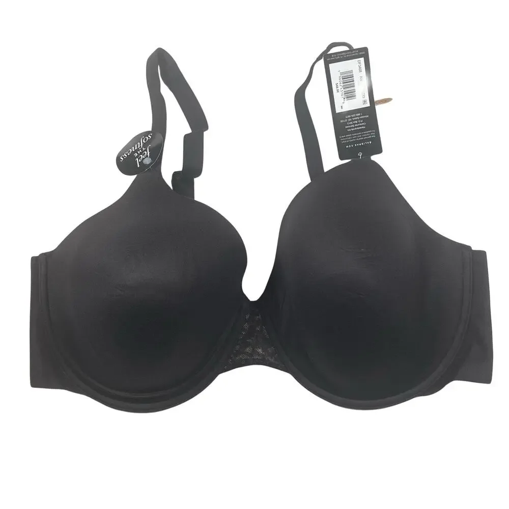 NWT Bali Comfort Revolution 42DD Black Soft Touch Wire Bra Smoothing Cool Fabric